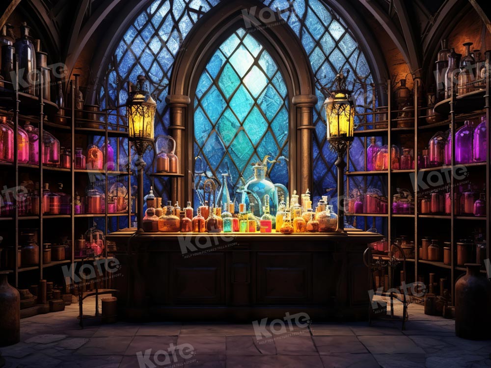 Kate Halloween Chemical Laboratory Building Backdrop Designed by Emetselch