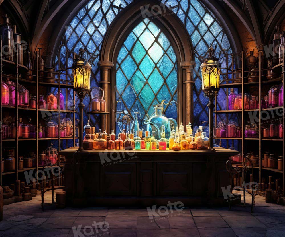 Kate Halloween Chemical Laboratory Building Backdrop Designed by Emetselch