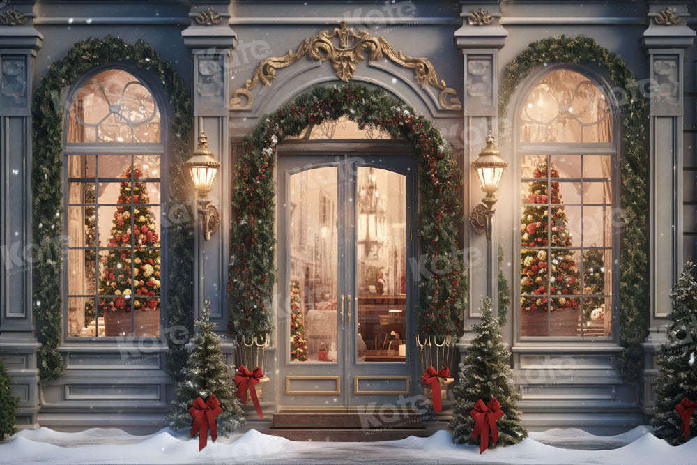 Kate Christmas Snow Shop Backdrop Designed by Emetselch