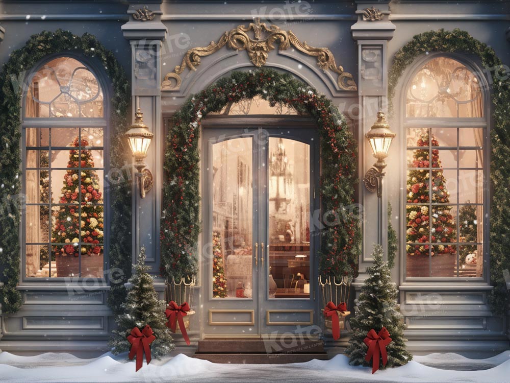 Kate Christmas Snow Shop Backdrop Designed by Emetselch