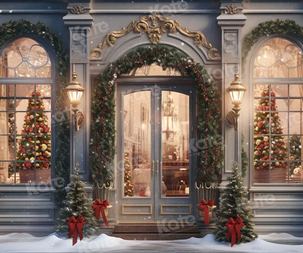 Kate Christmas Snow Shop Backdrop Designed by Emetselch