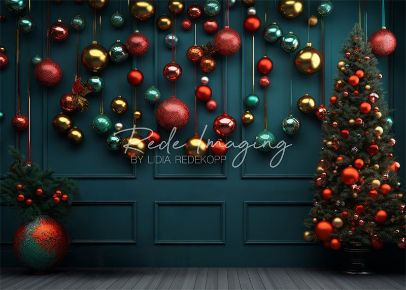 Lightning Deals-#1 Kate Colorful Christmas Ball Decoration Backdrop Designed by Lidia Redekopp