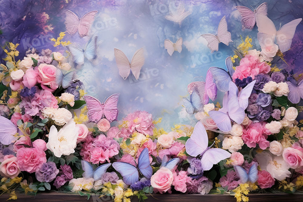 Kate Butterfly Flower Spring Backdrop Designed by Emetselch - Kate Backdrop AU