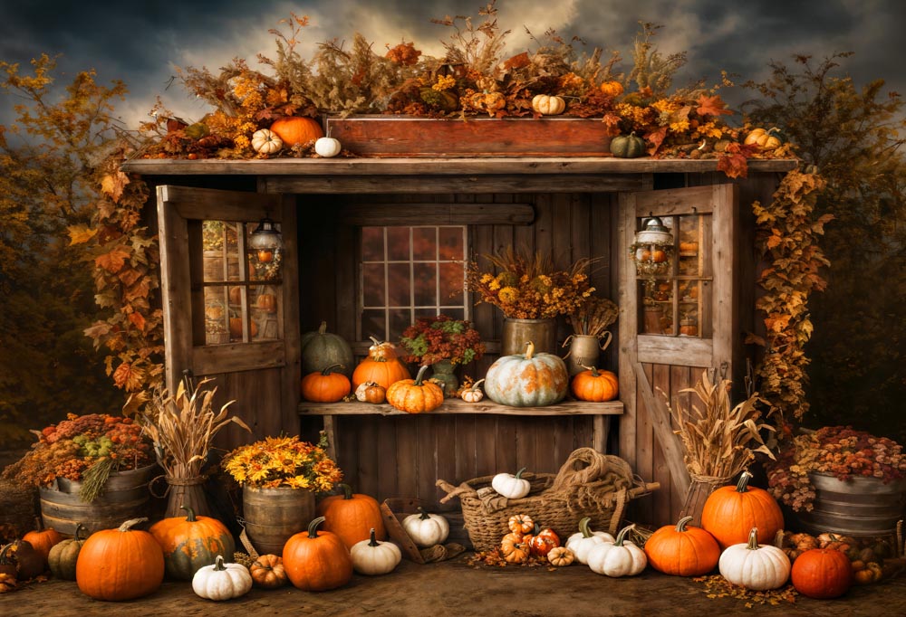 Kate Autumn/Fall Pumpkin Shop Backdrop Designed by Emetselch - Kate Backdrop AU