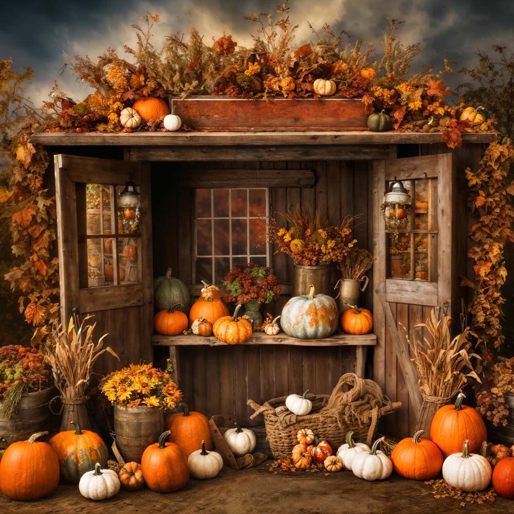 Kate Autumn/Fall Pumpkin Shop Backdrop Designed by Emetselch - Kate Backdrop AU