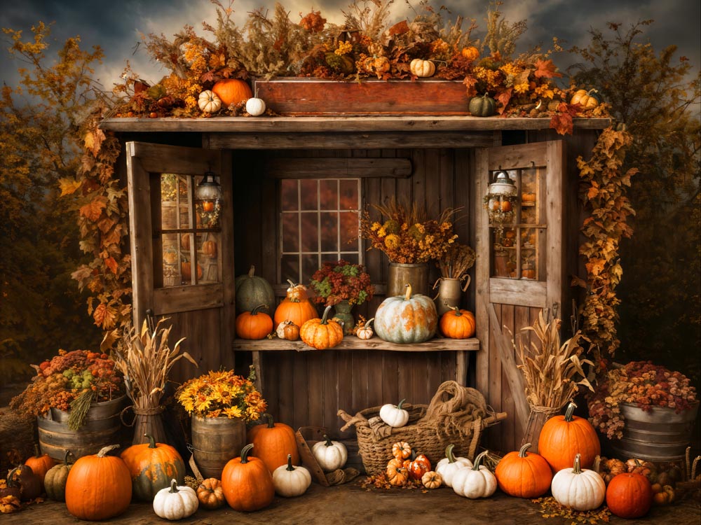 Kate Autumn/Fall Pumpkin Shop Backdrop Designed by Emetselch - Kate Backdrop AU