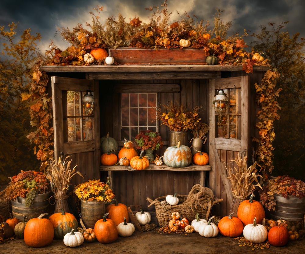 Kate Autumn/Fall Pumpkin Shop Backdrop Designed by Emetselch - Kate Backdrop AU