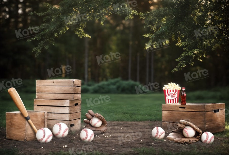 Kate Summer Grass Field Sports Baseball Backdrop for Photography