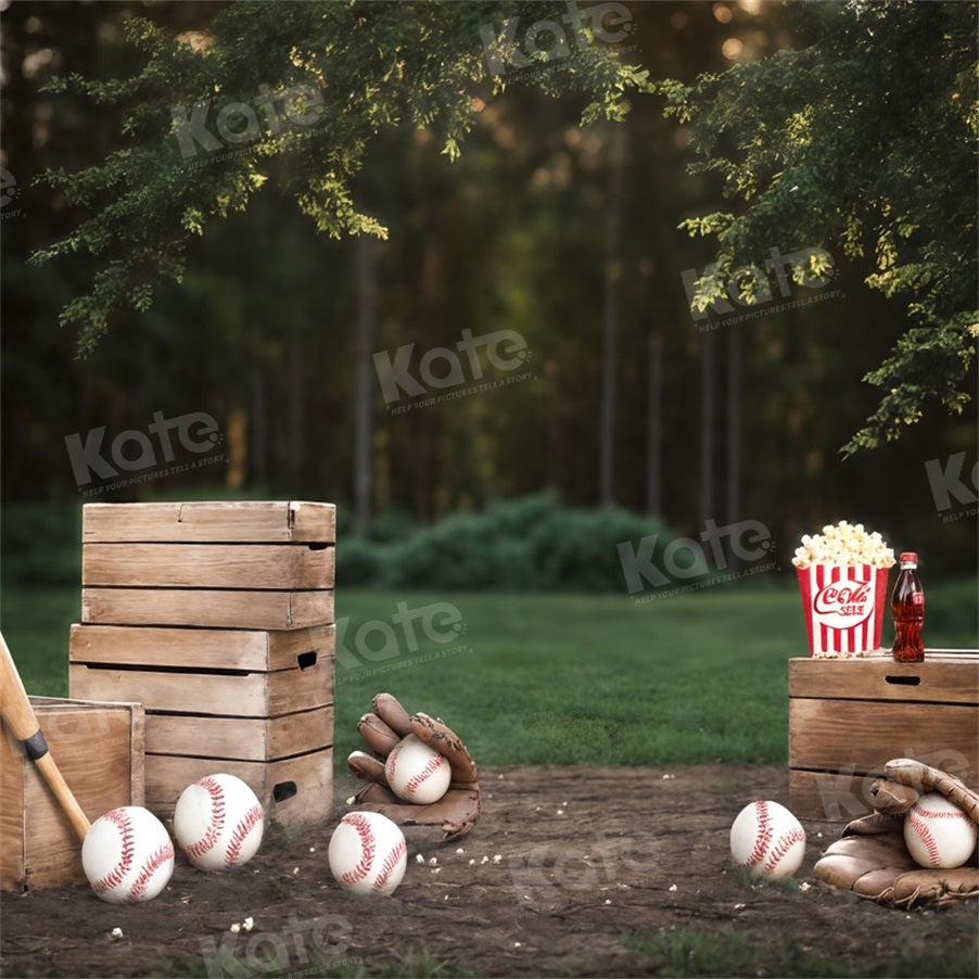 Kate Summer Grass Field Sports Baseball Backdrop for Photography