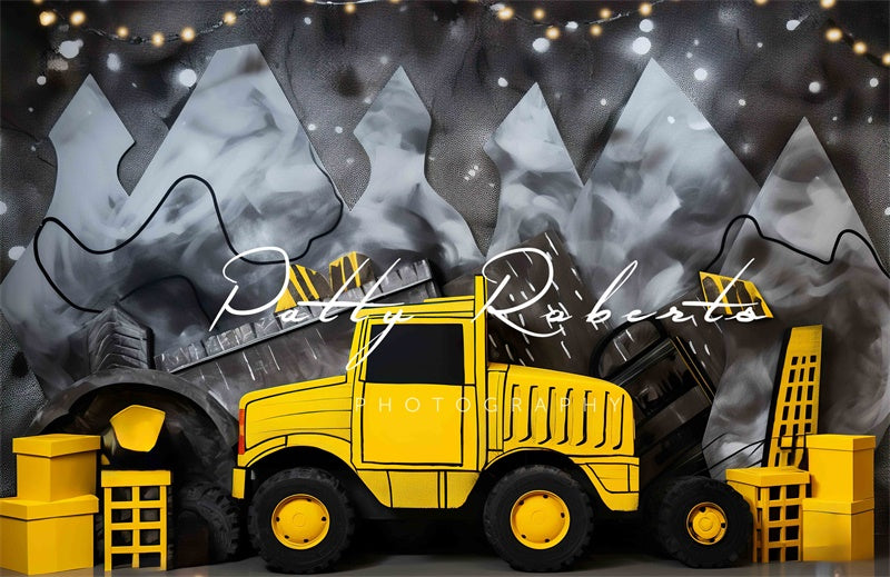 Kate Yellow Truck Smash Cake Backdrop Designed by Patty Robertss - Kate Backdrop AU