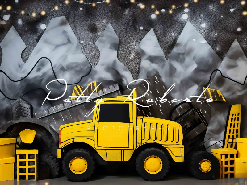 Kate Yellow Truck Smash Cake Backdrop Designed by Patty Robertss - Kate Backdrop AU