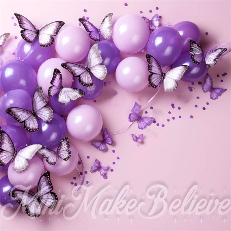 Kate Birthday Butterfly Balloons Backdrop Designed by Mini MakeBelieve - Kate Backdrop AU