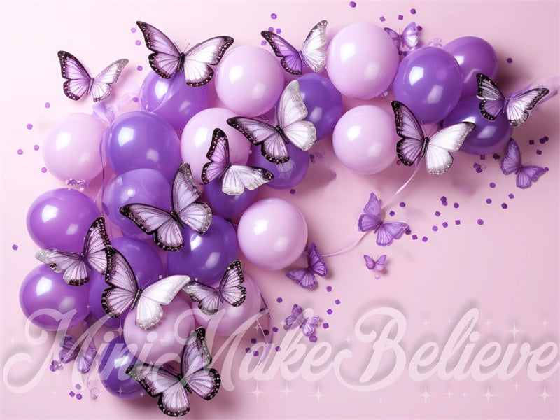 Kate Birthday Butterfly Balloons Backdrop Designed by Mini MakeBelieve - Kate Backdrop AU