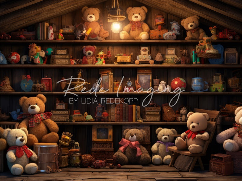Kate Teddy Bear Attic Backdrop Designed by Lidia Redekopp - Kate Backdrop AU