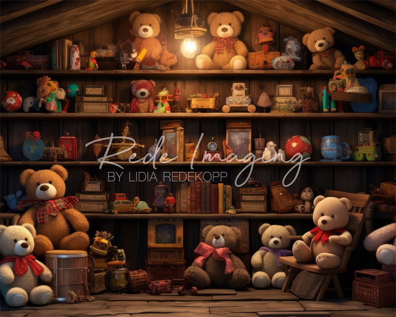 Kate Teddy Bear Attic Backdrop Designed by Lidia Redekopp - Kate Backdrop AU