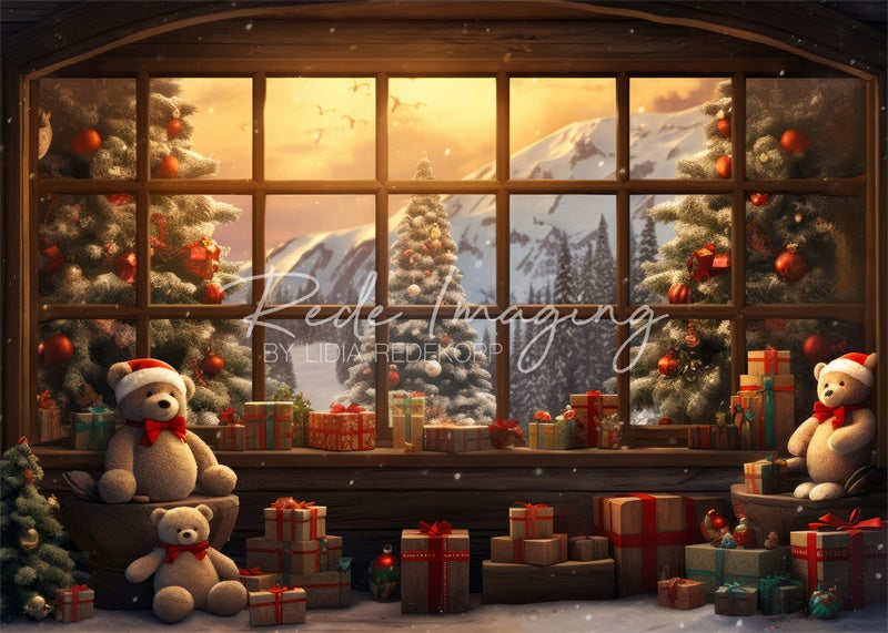 Kate Teddy Christmas Cabin Backdrop Designed by Lidia Redekopp - Kate Backdrop AU