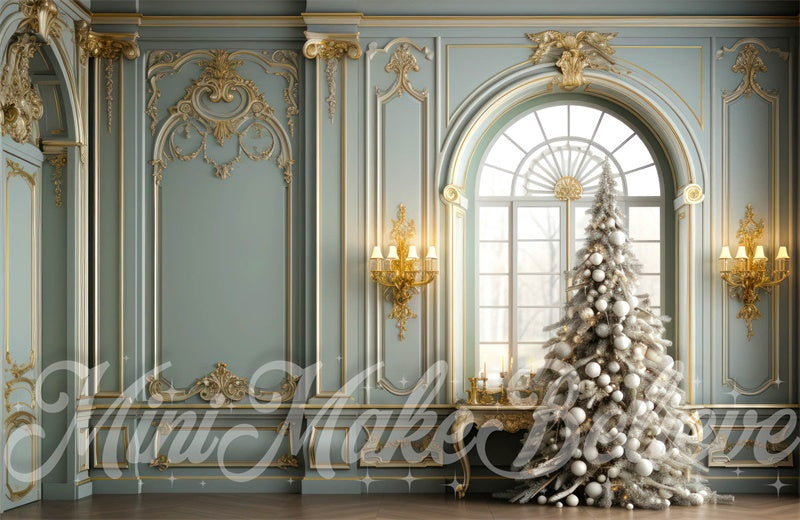 Kate Christmas Tree Backdrop Ornate Rococo Victorian Room Designed by Mini MakeBelieve - Kate Backdrop AU