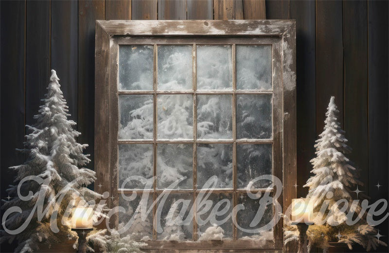 Kate Christmas Winter Frosted Window Backdrop  Designed by Mini MakeBelieve