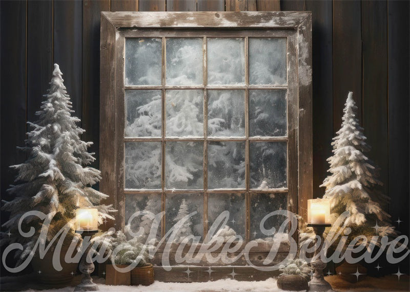 Kate Christmas Winter Frosted Window Backdrop  Designed by Mini MakeBelieve