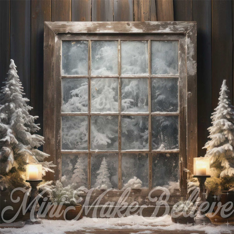 Kate Christmas Winter Frosted Window Backdrop  Designed by Mini MakeBelieve