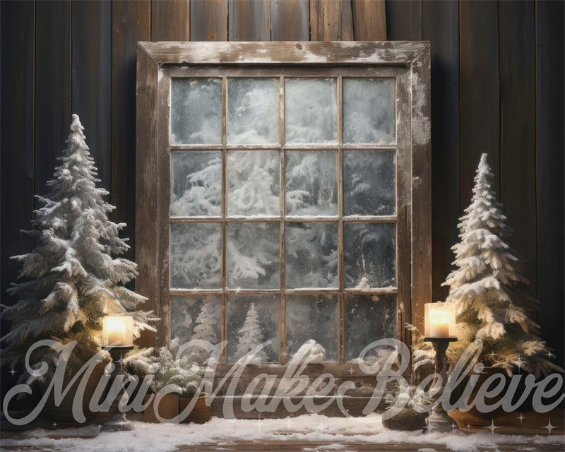 Kate Christmas Winter Frosted Window Backdrop  Designed by Mini MakeBelieve