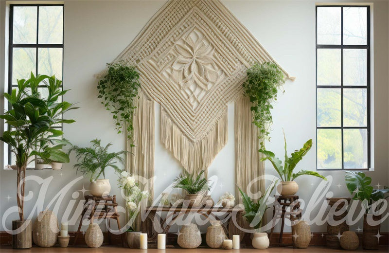 Kate Yoga Studio Business Cake Smash Boho Backdrop Designed by Mini MakeBelieve - Kate Backdrop AU