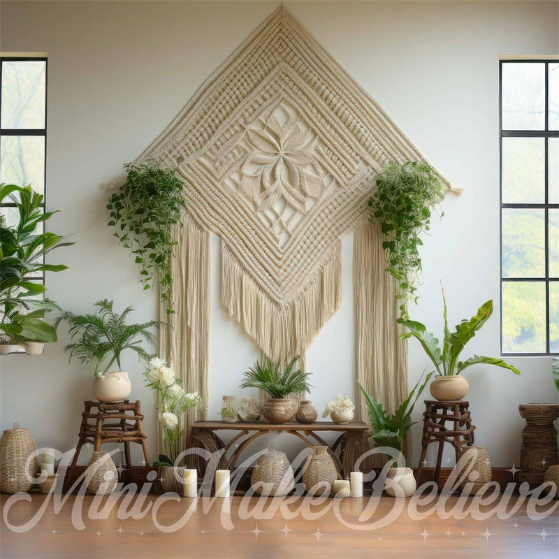 Kate Yoga Studio Business Cake Smash Boho Backdrop Designed by Mini MakeBelieve - Kate Backdrop AU