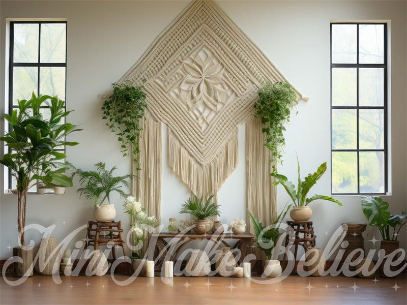 Kate Yoga Studio Business Cake Smash Boho Backdrop Designed by Mini MakeBelieve - Kate Backdrop AU