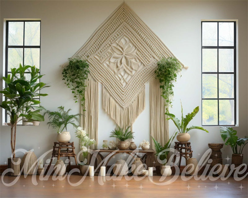 Kate Yoga Studio Business Cake Smash Boho Backdrop Designed by Mini MakeBelieve - Kate Backdrop AU