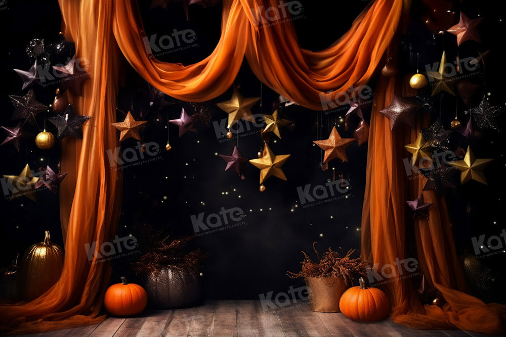 Kate Star Cake Smash Orange Curtain Stage Backdrop for Photography - Kate Backdrop AU