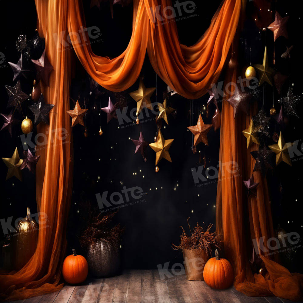 Kate Star Cake Smash Orange Curtain Stage Backdrop for Photography - Kate Backdrop AU