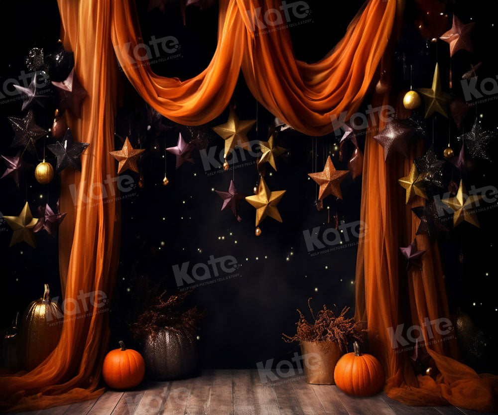 Kate Star Cake Smash Orange Curtain Stage Backdrop for Photography - Kate Backdrop AU