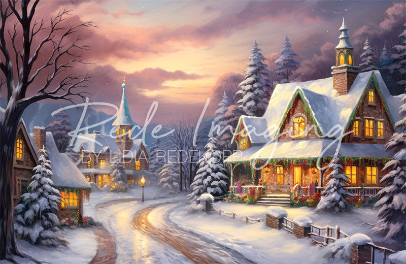 Kate Cozy Village Christmas Backdrop Designed by Lidia Redekopp - Kate Backdrop AU