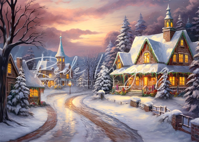 Kate Cozy Village Christmas Backdrop Designed by Lidia Redekopp - Kate Backdrop AU