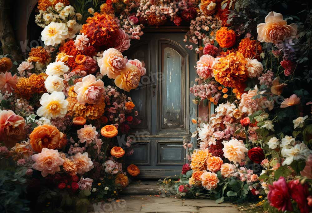 Kate Spring Fine Art Warm Floral Arch Wall Backdrop Designed by Chain Photography - Kate Backdrop AU