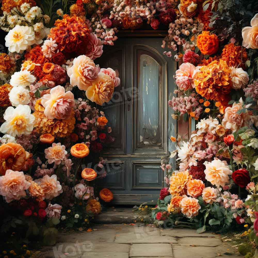 Kate Spring Fine Art Warm Floral Arch Wall Backdrop Designed by Chain Photography - Kate Backdrop AU