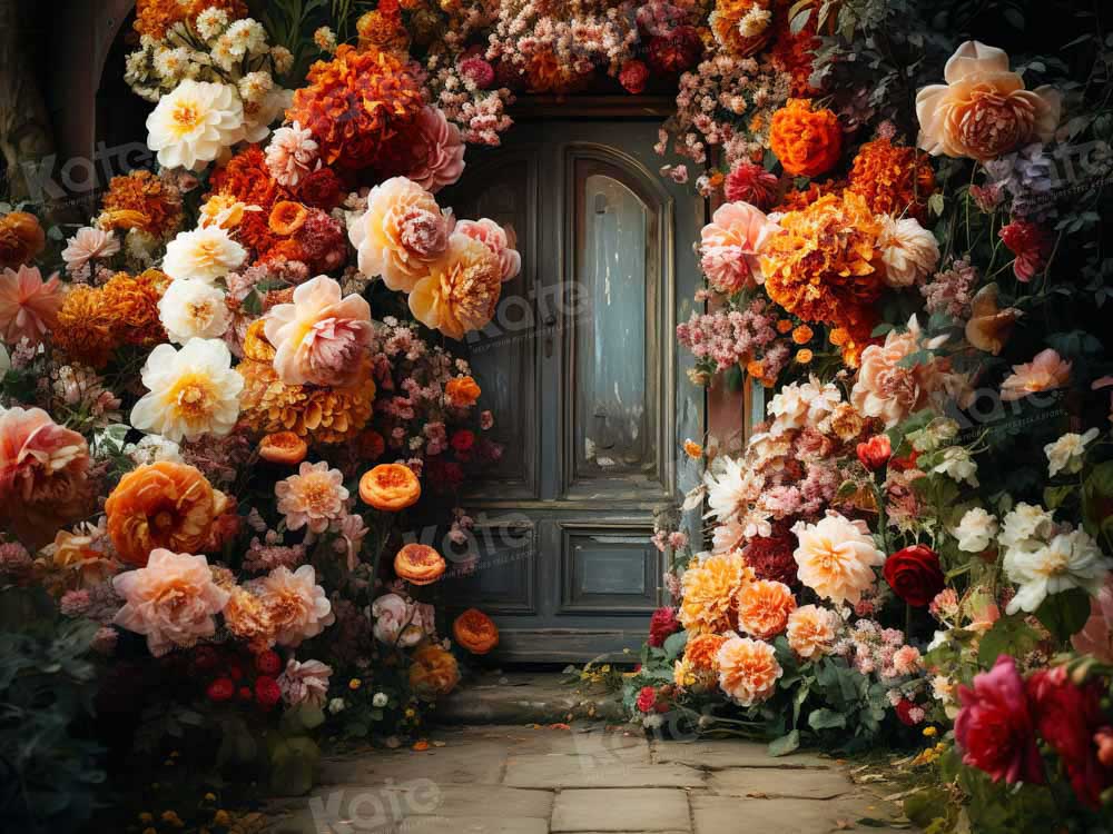 Kate Spring Fine Art Warm Floral Arch Wall Backdrop Designed by Chain Photography - Kate Backdrop AU