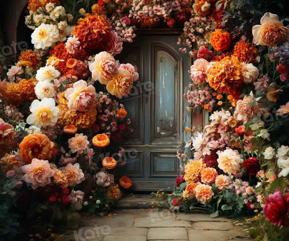 Kate Spring Fine Art Warm Floral Arch Wall Backdrop Designed by Chain Photography - Kate Backdrop AU