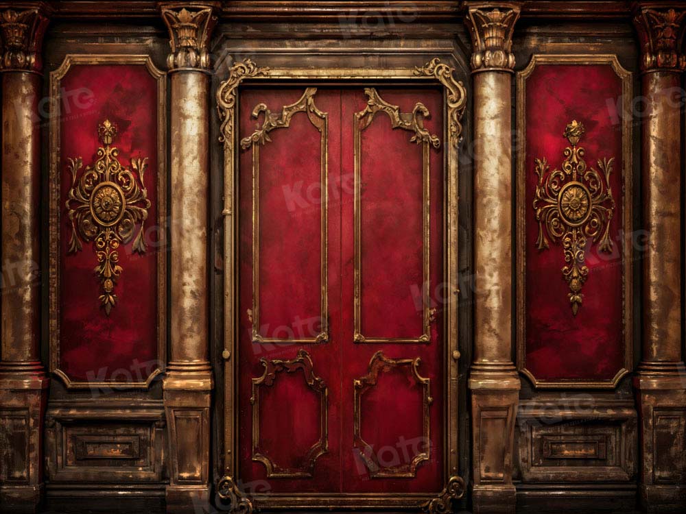 Kate Retro Old Red Wall Backdrop Designed by Chain Photography - Kate Backdrop AU