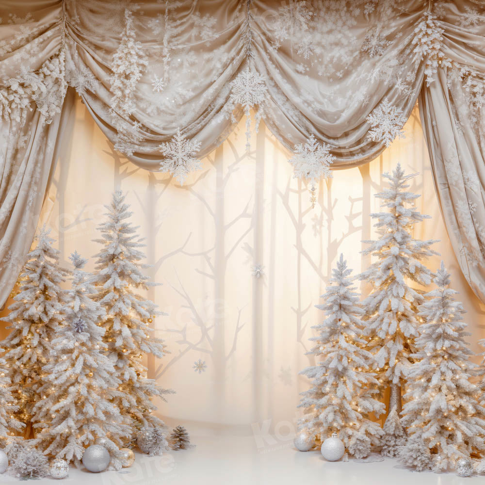 Kate Christmas Golden Wonderland Curtain Backdrop Designed by Emetselch - Kate Backdrop AU