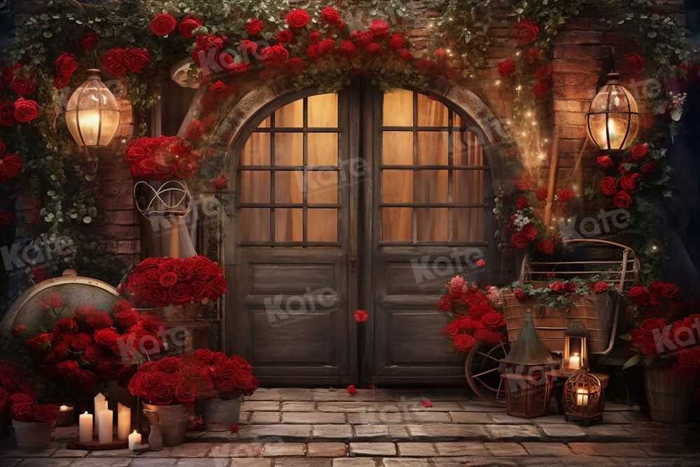 Kate Valentine's Day Rose House Door Backdrop Designed by Emetselch - Kate Backdrop AU