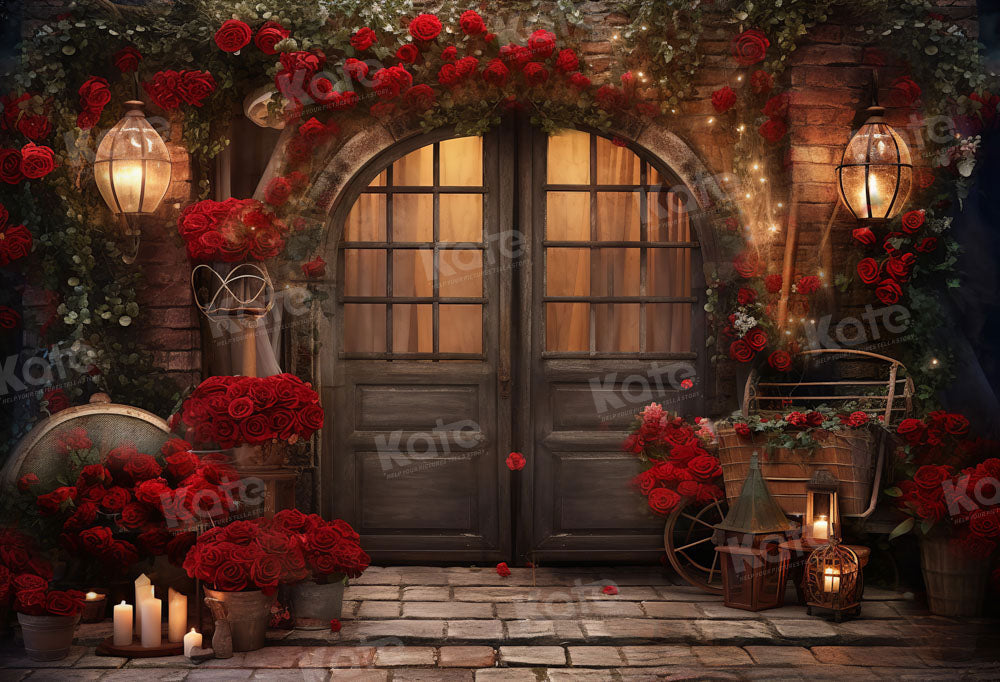 Kate Valentine's Day Rose House Door Backdrop Designed by Emetselch - Kate Backdrop AU