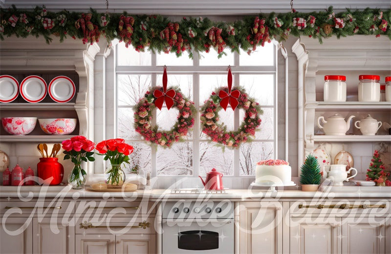 Kate Kitchen Double Wreath Roses Backdrop Designed by Mini MakeBelieve - Kate Backdrop AU