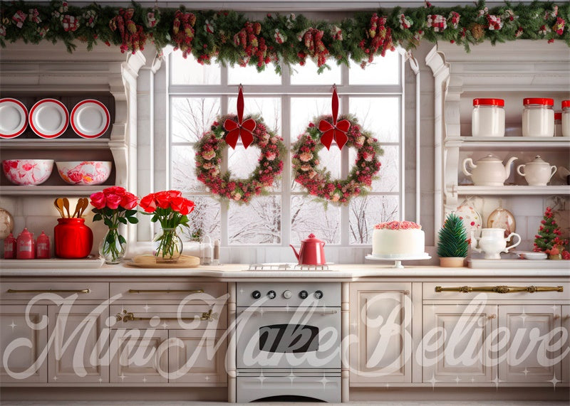 Kate Kitchen Double Wreath Roses Backdrop Designed by Mini MakeBelieve - Kate Backdrop AU