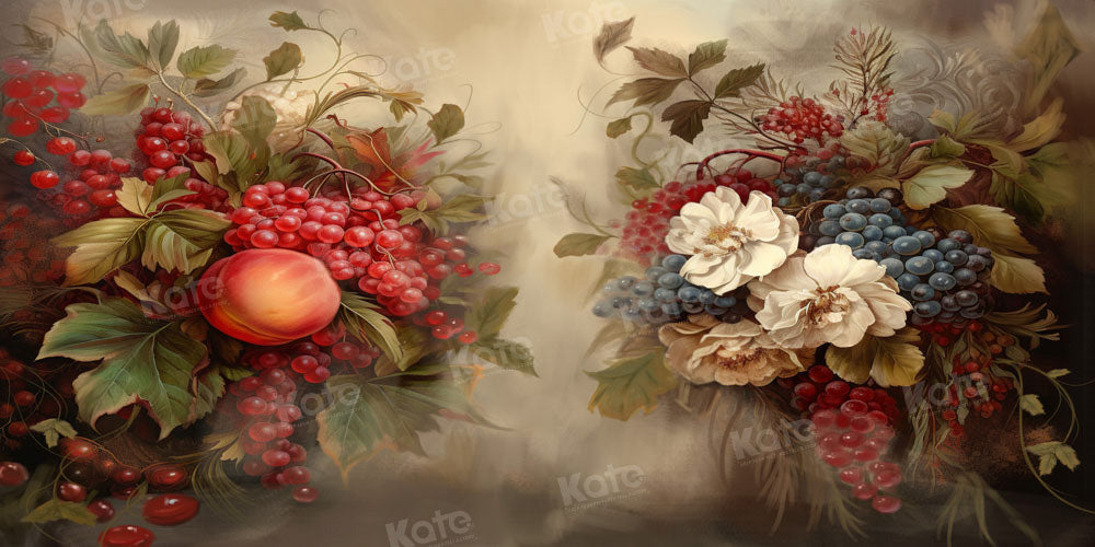 Kate Grape Fruit Flowers Backdrop Designed by GQ