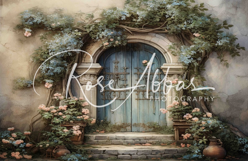 Kate Spring Retro Door Flowers Backdrop Designed By Rose Abbas