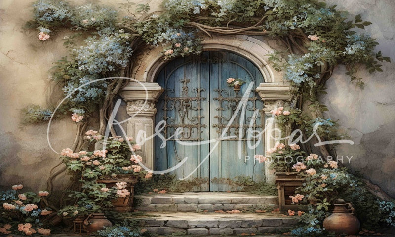 Kate Spring Retro Door Flowers Backdrop Designed By Rose Abbas