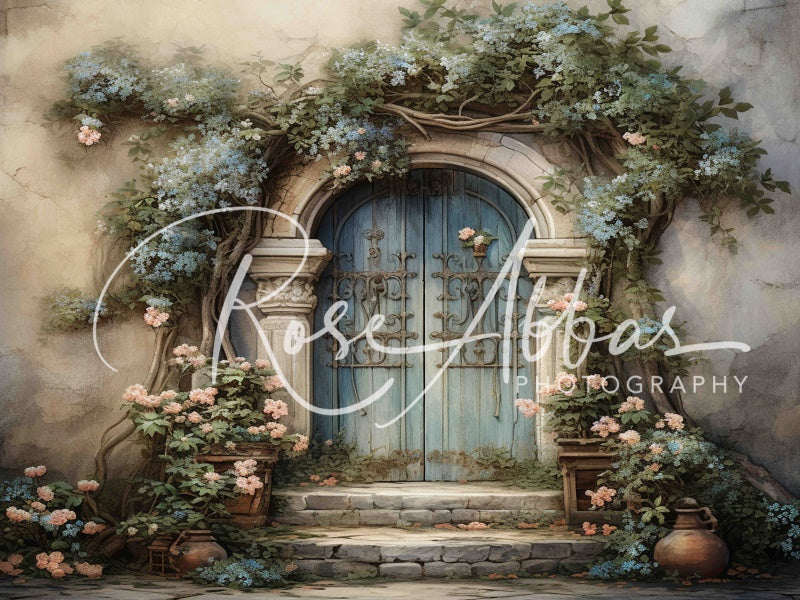 Kate Spring Retro Door Flowers Backdrop Designed By Rose Abbas
