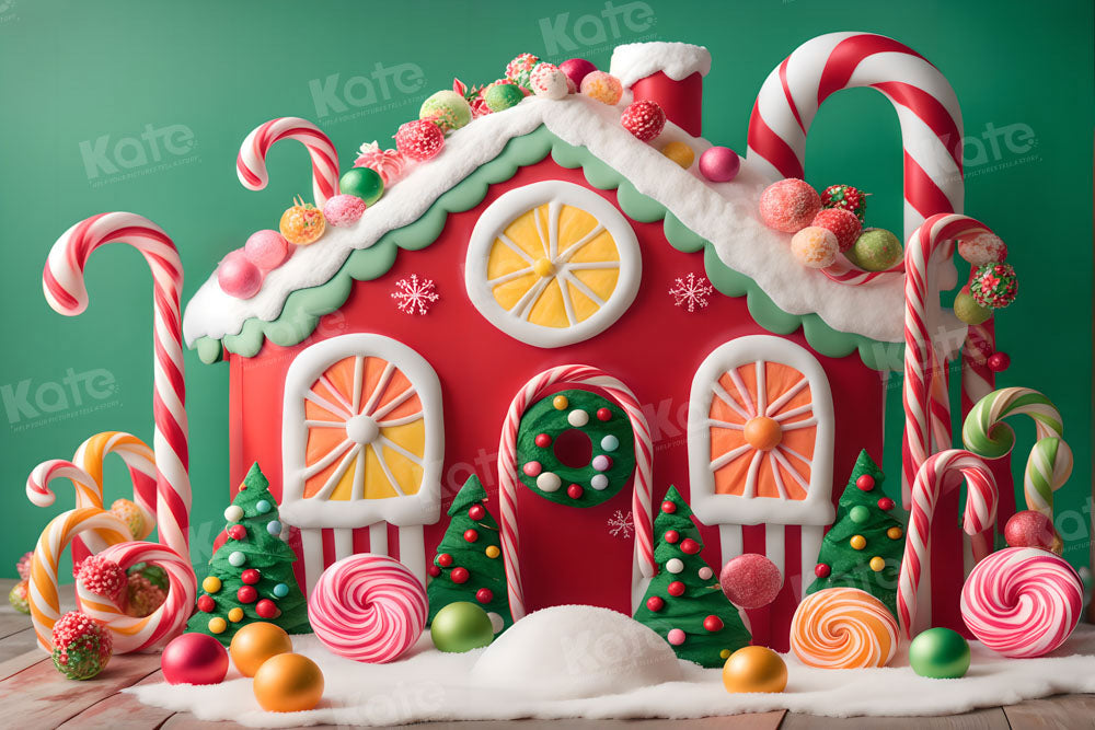 Kate Cake Smash Christmas Candies Backdrop for Photography - Kate Backdrop AU