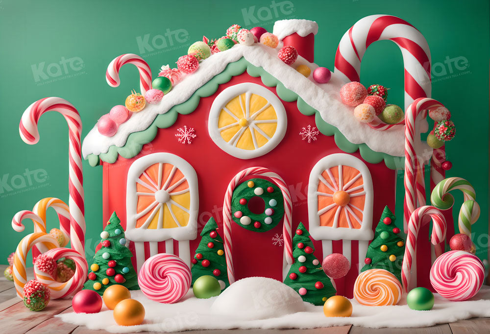 Kate Cake Smash Christmas Candies Backdrop for Photography - Kate Backdrop AU
